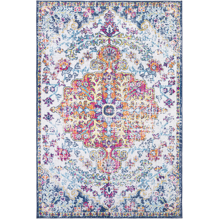 Bungalow Rose Oriental Blue/Red/Beige Area Rug Wayfair